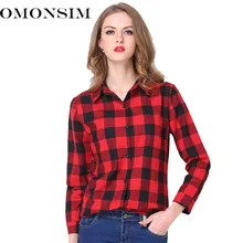 2017 Fashion Plaid Shirt Female College style women’s Blouses Long Sleeve Flannel Shirt Plus Size Cotton Blusas Office tops