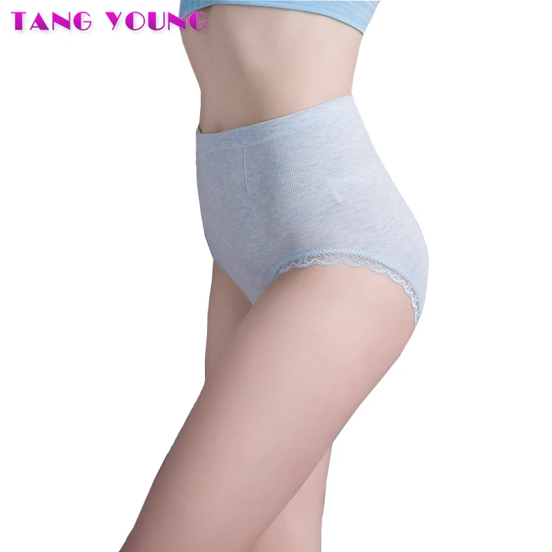 Cotton Panties High Waist Women Underwear Sexy Lace Comfort Women Briefs Soft Seamless Slimming Lady Lingerie HA0354