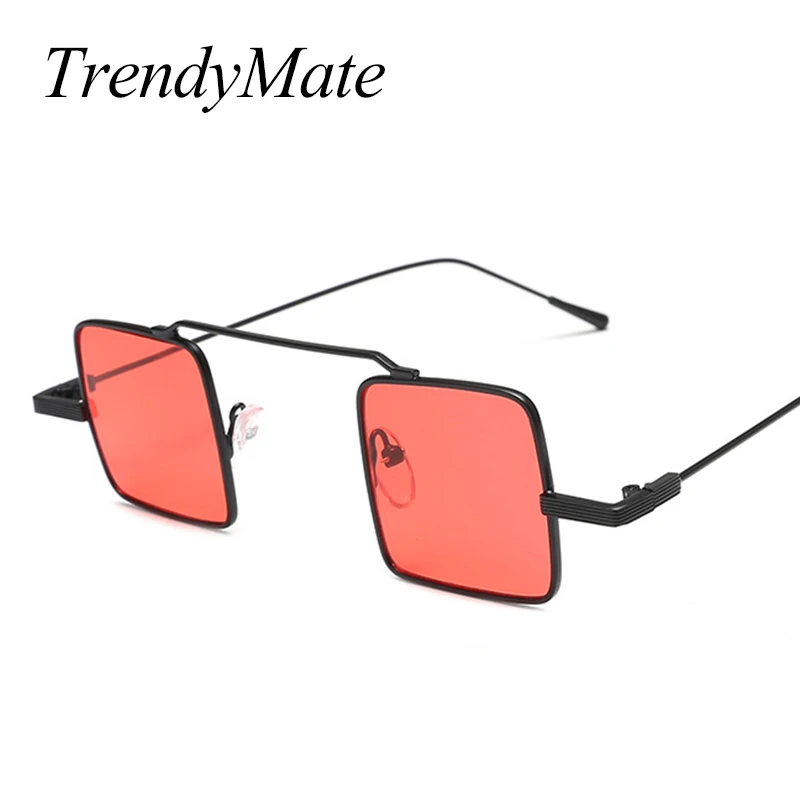 

Vintage Steampunk Sunglasses Women Men Small Square Sun Glasses Ladies Clear Red Yellow Lense Mirror Goggle Punk Eyewear 1287T