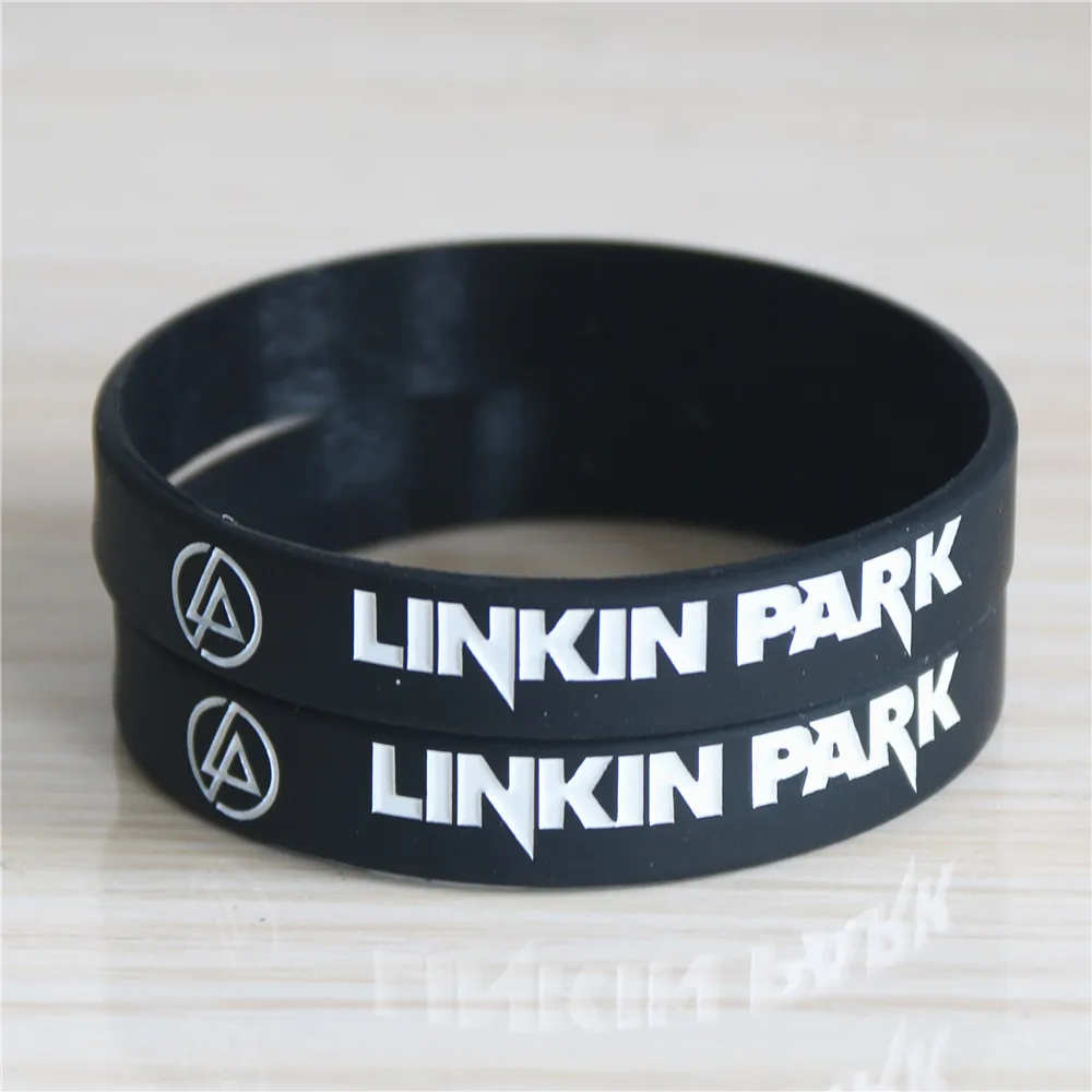 LUKENI 1 шт. Лидер продаж LINKIN PARK Band Силиконовый Браслет черный белый рок музыка группа силиконовые браслеты и браслеты подарок SH072