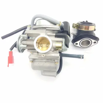 

New PD24 24mm Electric Carburetor & Intake Fit Gy6 100cc 125cc 150cc 200cc Engine