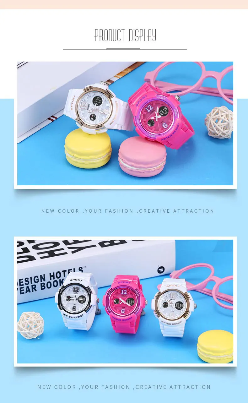 Sport Watches for Women SMAEL Ladies Watches Casual LED Digital White Clock Woman Elegant relojes mujer Women Watches Waterproof