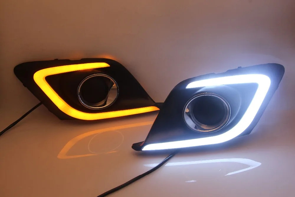 New brand LED daytime running light DRL for mazda 3 axela 2014 16 with yellow turn signal New brand LED daytime running light DRL for mazda 3 axela 2014 16 with yellow turn signal