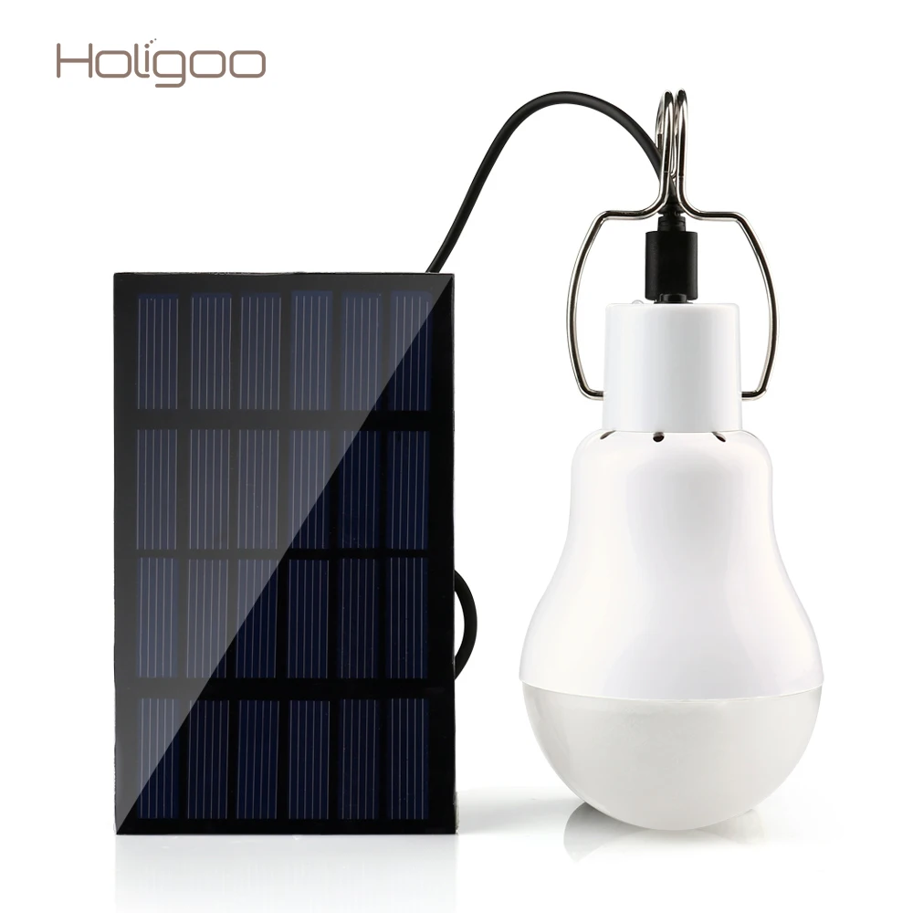 

Holigoo Solar Light 15W 130LM Solar Lamp Portable Bulb Light Solar Energy Lamp Led Lighting Solar Panel Camp Tent Fishing Light