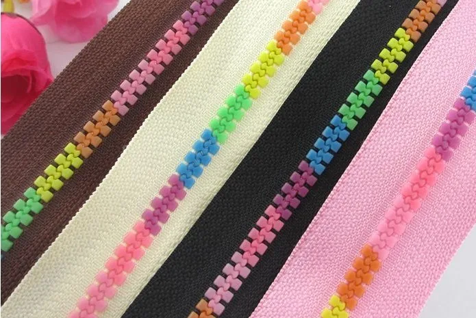 

2m/lot 5# colorful teeth pink white resin zipper without slider for clothing backpack sleeping bag sewing diy accessories1541
