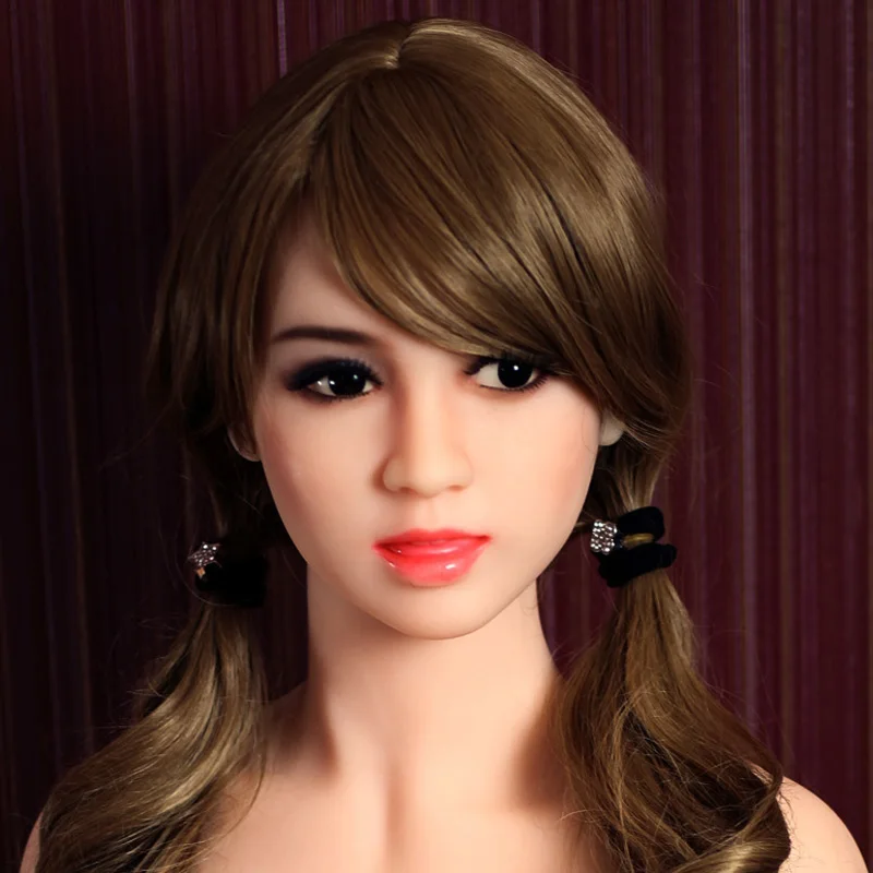 NEW #98 head for sex doll 153cm, solid silicone love dolls head with tongue and wig, oral sex toys for men