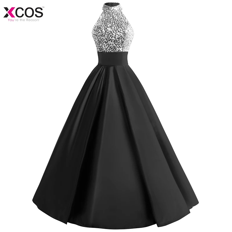 Vestido de festa Formal Halter Crystal Beaded Evening Dresses Long 2018 Satin Keyhole Back Party Ball Gown Prom Evening Dress Vestido de festa Formal Halter Crystal Beaded Evening Dresses Long 2018 Satin Keyhole Back Party Ball Gown Prom Evening Dress