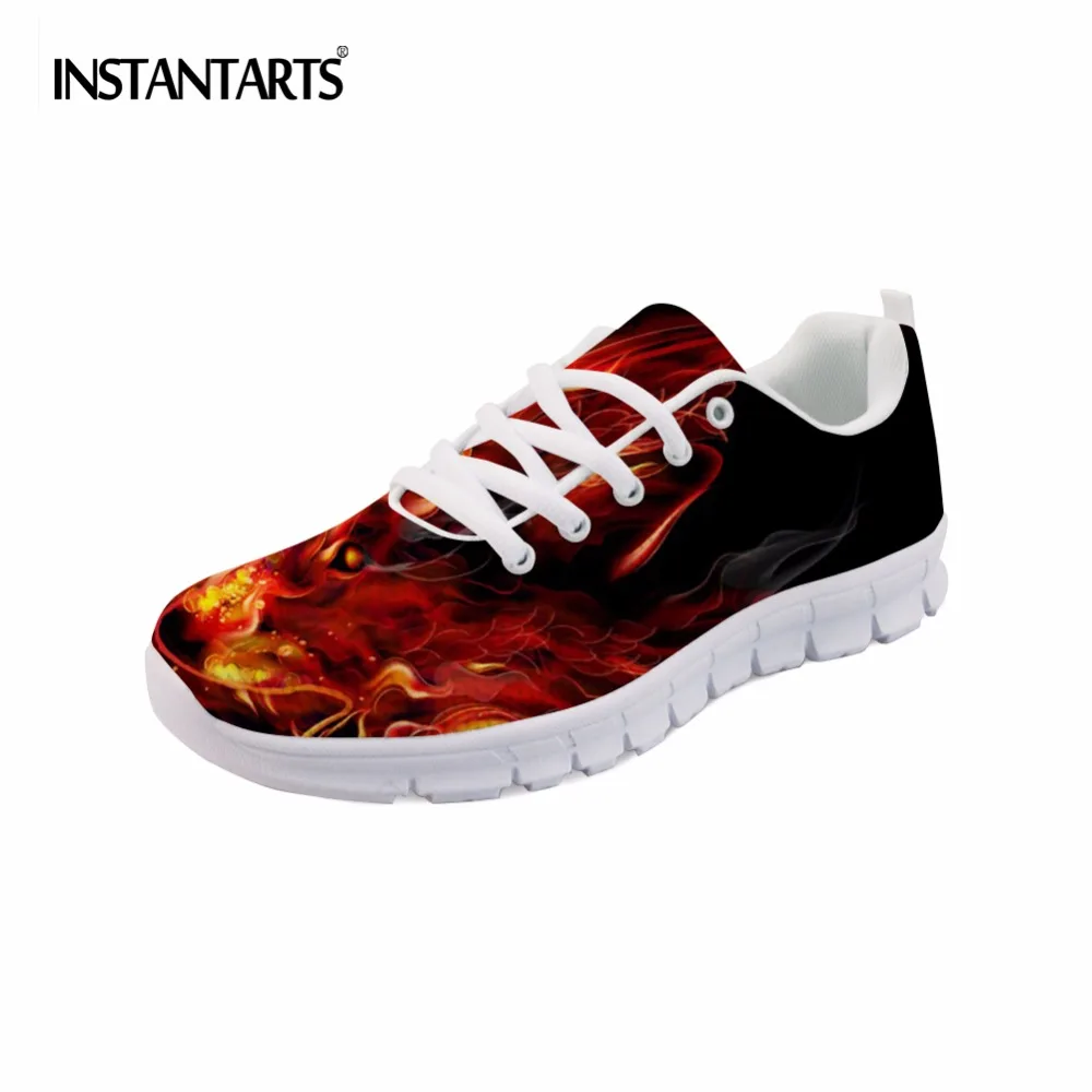 INSTANTARTS Cool Men's Flame Casual Shoes High Quality Men Sneakers