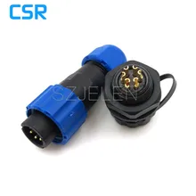 SD13, IP68 всепогодный мужской женский 6 pin разъемы, номинальный ток 5A, светодиодный водонепроницаемый разъем для монтажа в панель, разъем для провода