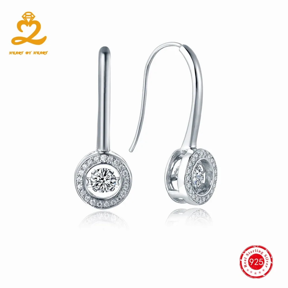 Cuentas de vidrio gota cuelgan pendientes largos con Plata Esterlina 925 Aros Pendiente.