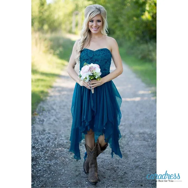 Teal Strapless Dresses