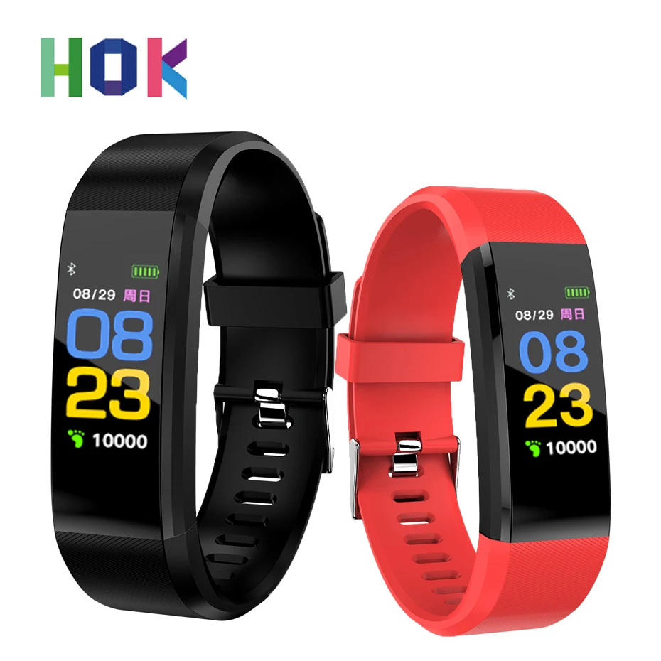 

115 Plus Smart Wristband Watch Heart Rate Monitor Smart Bracelet IP67 Waterproof Smart Band Pedometer Bluetooth Sport Watch Band