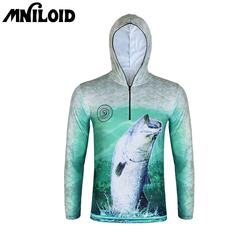 Одежда для рыбалки MNILOID с длинным рукавом шапкой M L XL XXL XXXL футболки дышащая