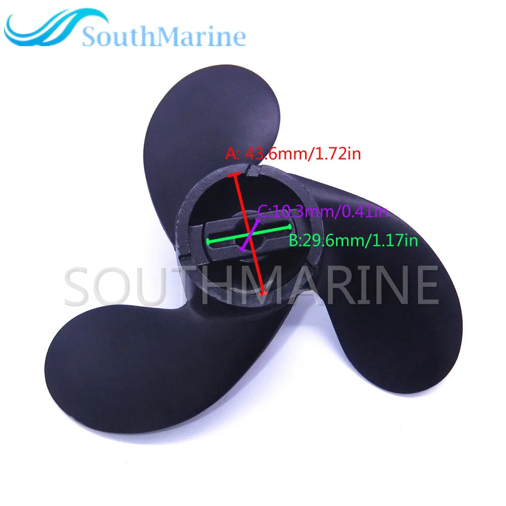 7 1/2x4 3/4 58111-98452-019 Aluminum Propeller for Suzuki DT 2 2.2 2.5HP Outboard Motor (3X188) A500 4-3/4" PITCH 188"X122"