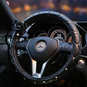 

Four seasons universal set summer cute fashion creative camellia pearl universal car steering wheel cover interior