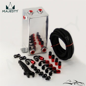 

4L Aluminium Universal Complete Fuel Surge Tank Swirl Pot System+wrench Spanner