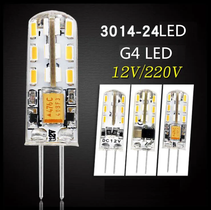G4 LED AC/DC 12V 220V 3W Dimmable Lamp 24leds 3014 SMD Bulb Ultra Bright Free Shipping | Лампы и освещение