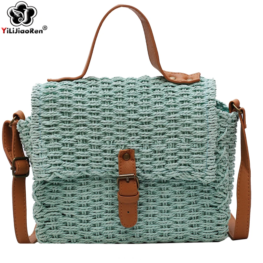 

Fashion Women Beach Handbags Hollow Out Ladies Summer Shoulder Bag Handmade Straw Bag Rattan Woven Bags for Women Sac Borsa Mare