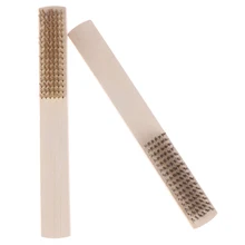 Лидер продаж 1 шт. медная проволока из нержавеющей стали латунь, дерево ручка проволочная щетка Lengh 205 мм 3 стилей высокого качества