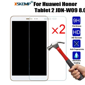 

XSKEMP 2Pcs/Lot 9H LCD Tempered Glass Screen Protector For Huawei Honor Tablet 2 JDN-W09 8.0 Tablet Safety Protective Glass Film
