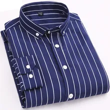 Весенняя и летняя новая мужская рубашка с длинными рукавами/Высококачественная деловая Хлопковая полосатая тонкая официальная Мужская рубашка с длинными рукавами