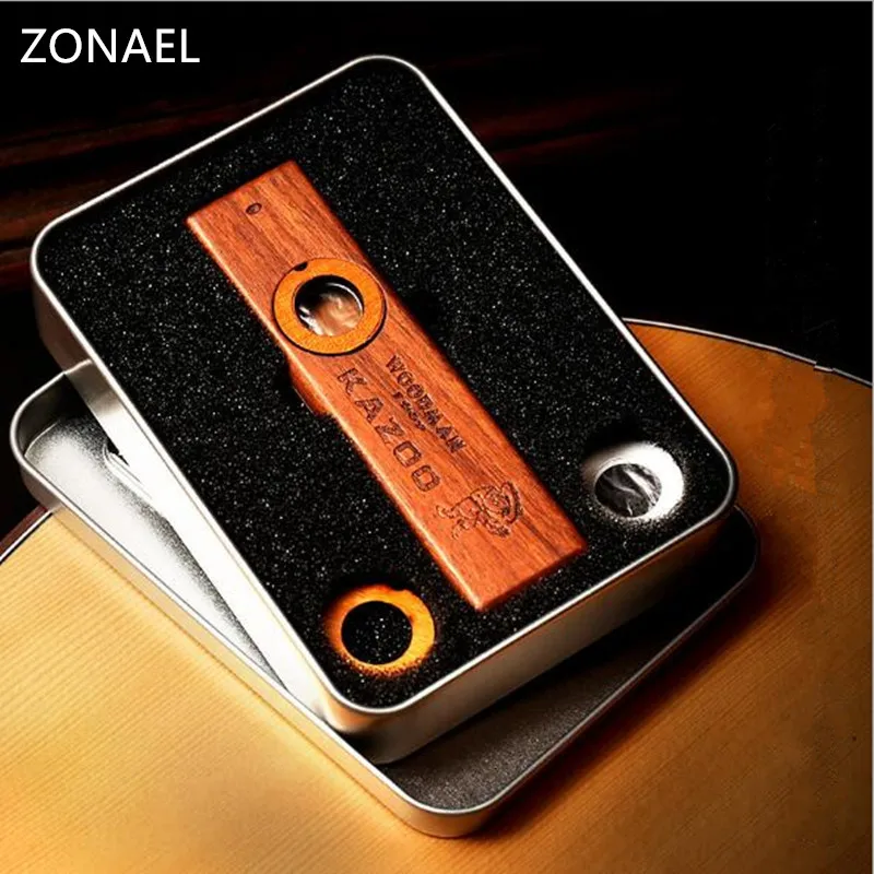

ZONAEL Kazoo Wood Mouth Harmonica Flute Kids Party Gift Kid Musical Instrument K001
