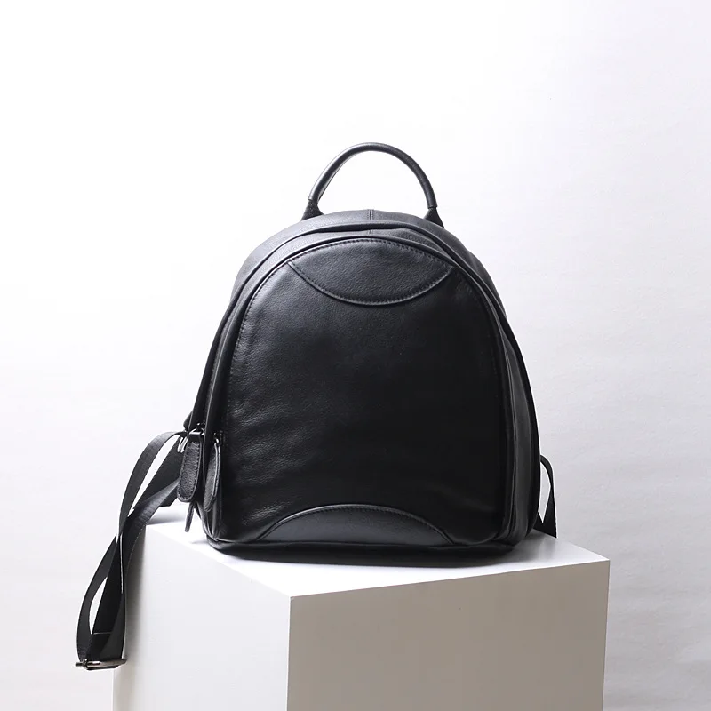 Fashion Women's Genuine Leather Backpack Ladies Natural Leather Solid