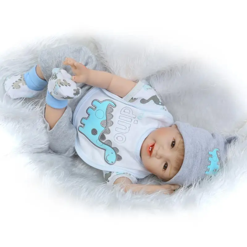 Streven 55 cm Echte Kijken Levensechte Babypoppen Pasgeboren Siliconen Jongen Poppen voor Koop boneca bebe reborn menino 55 cm| | - AliExpress