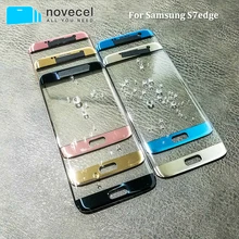 Novecel AAA+ качество G935 передняя внешняя стеклянная линза для S7 Edge G935F ЖК-дисплей, сенсорная панель экран внешнее стекло замена