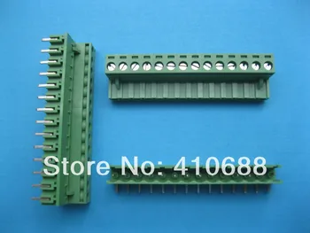 

60 Pcs Angle 14 way/pin Pitch 5.08mm Screw Terminal Block Connector Pluggable Type Green 2EDCK-2EDCR-5.08