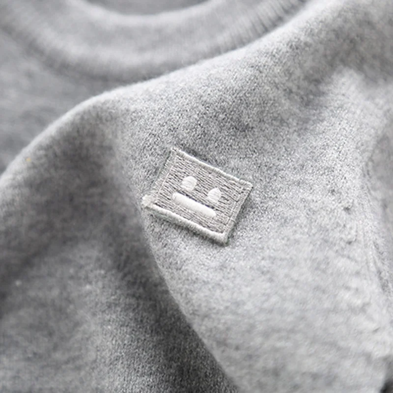Wool Soft Children Sweater Casual Smile Kids Pullover Long Sleeve O-Neck Solid Sweater For Children Warm Winter Pullover Kids (5)
