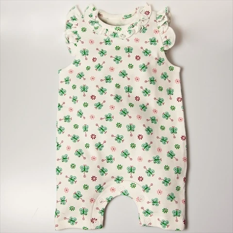 Little Ashkim BGSRKM36 Sleeveless Butterfly Romper - White with butterfly prints 3-6 months (1)