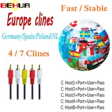 7 Lines Male to Female AV Cable Cline for Satellite TV Receiver DVB-S2 1 Year Clines for Europe via USB Wifi Freeset V7 V8 Super