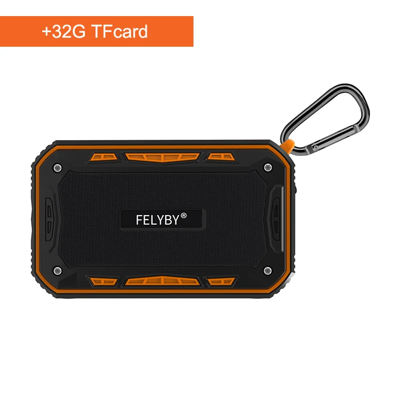 FELYBY Профессиональный S618 Мини Портативный Открытый беспроводной Bluetooth стерео динамик 3 цвета водонепроницаемый для спорта и телефона компьютера - Цвет: Orange add 32G