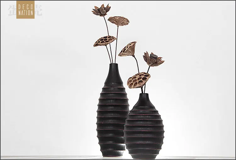 Черная смола креативная абстрактная Ретро ваза для цветов горшок винтажный домашний декор ремесла украшение комнаты напольная ваза большого размера фигурки из смолы