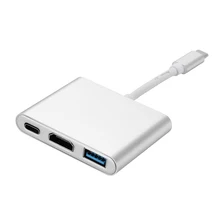 Тип C USB 3,1 к USB-C 4 к HDMI USB3.0 адаптер 3 в 1 концентратор для Macbook, для Dell XPS 13