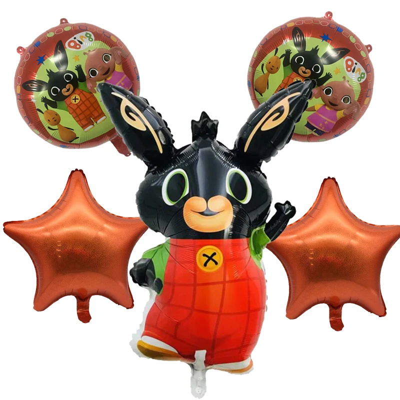 

kids bing bunny toy rabbit birthday kit set 2 3 4 5 6 years aluminium foil helium balloons party decorations baby children