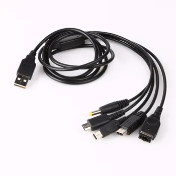 

5 in1 USB Game Charger Charging Cable Cords for Nintendo NDSL/ for PSP / for WII U GBA SP Charging Leads Cable High Quality