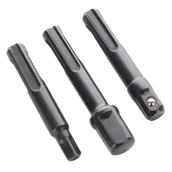 

3pcs Socket Adapte Bits Set Hex Drill Nut Driver Power Shank 1/4" 3/8" 1/2" Connecting Rod Head Extension Drill Bits Tools