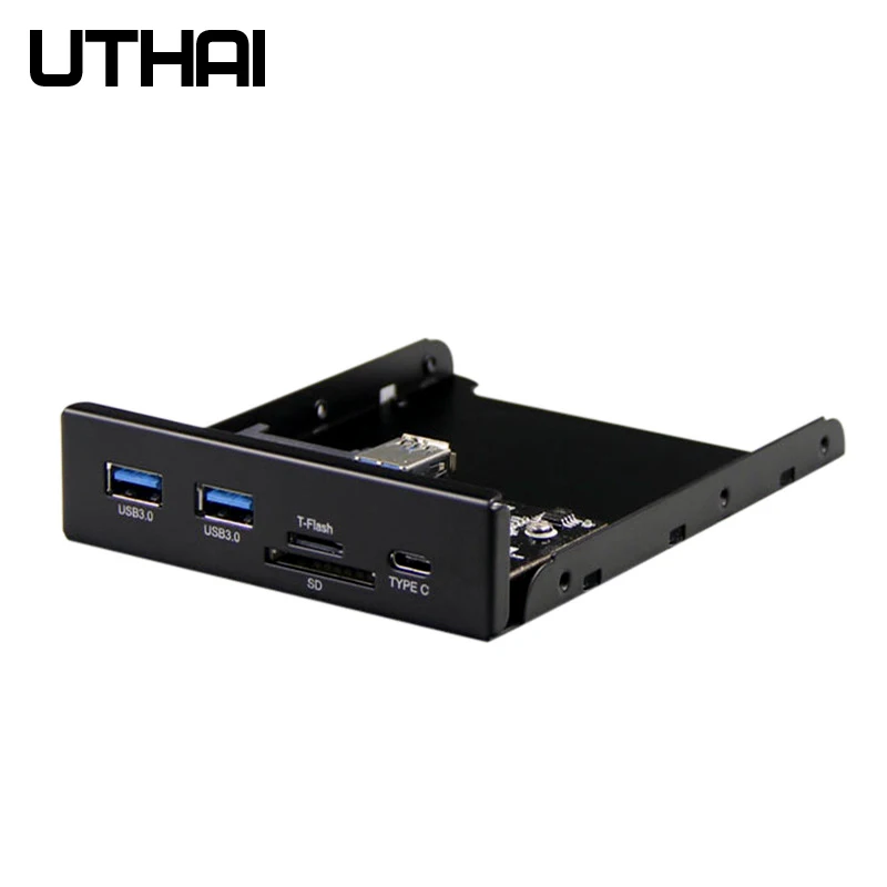 UTHAI G01 3 5 дюймов Передняя панель USB3.0 концентратор шт. SD/TF внешний кардридер 2 TYPE C 20
