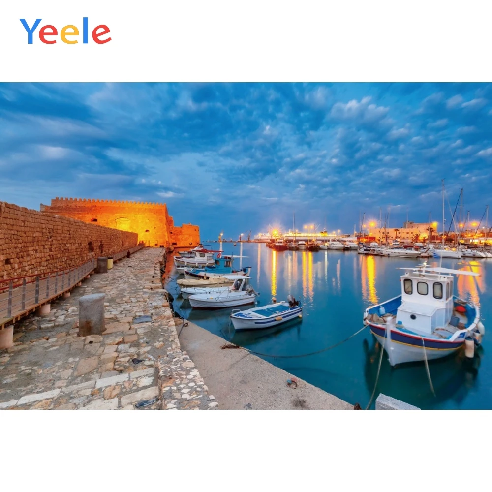 

Yeele Landscape Port Ship Light Black Cloud Decor Photography Backdrops Personalized Photographic Backgrounds For Photo Studio