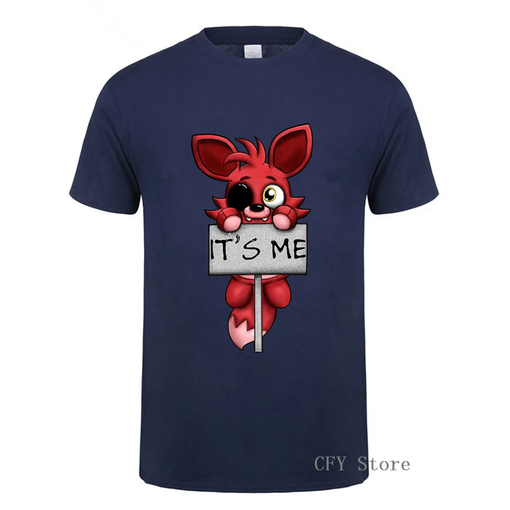 Мужская футболка с коротким рукавом FNAF плюшевой подкладкой из 100% хлопка уличная