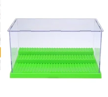 1pc 3 Steps Display Case/Box Dustproof ShowCase Gray Base For Blocks Acrylic Plastic Display Box Case 25.5X15.5X13.8cm