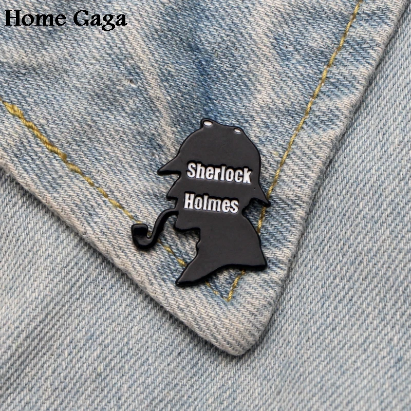 

Homegaga Sherlock Holmes Zinc pins para backpack pride clothes medal bag shirt hat insignia badges brooches for men women D1816