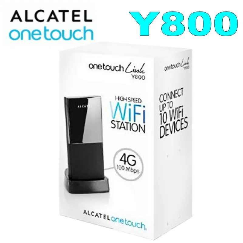 Лот из 10 шт. 4G Alcatel Работает с любым оператором, Y800 в одно касание мобильного точку доступа Wi-Fi с оригинальной коробкой и док-станции