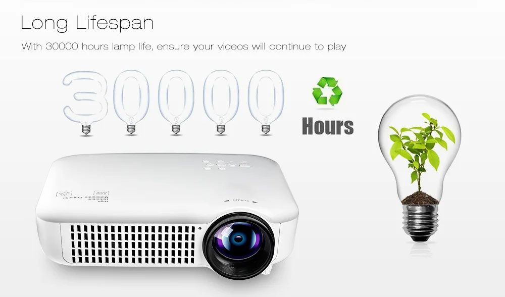 VS627 LCD Projector 1280 x 800 Pixels 3000 Lumens 1080P for Home Cinema