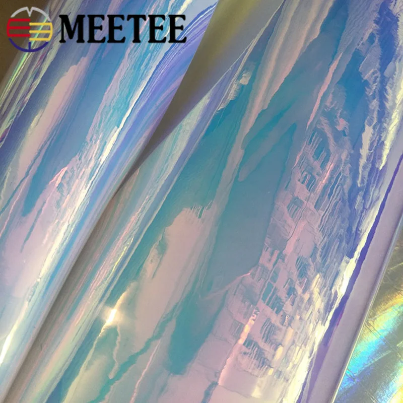 Meetee 50/100X138 см Синтетическая кожаная ткань PU зеркальная отражающая водонепроницаемая ткань DIY ремесла Сумка Одежда Аксессуары для шитья