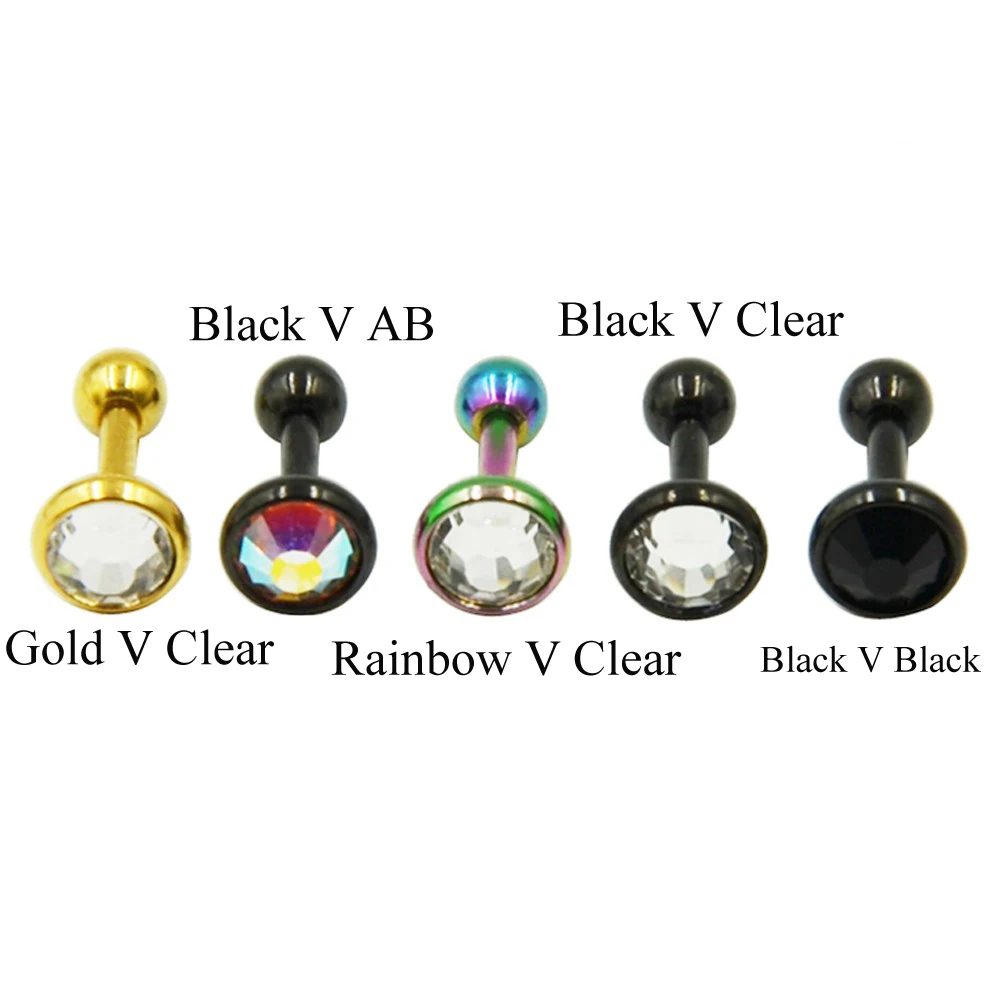 CASSIECA 6 Pezzi Cartilagine Orecchini In Acciaio Inossidabile Per Donne Ragazze Orecchini In Fiore Conch Barbell Piercing Tragus Helix Body Piercing Gioielli 16G - Foto 11