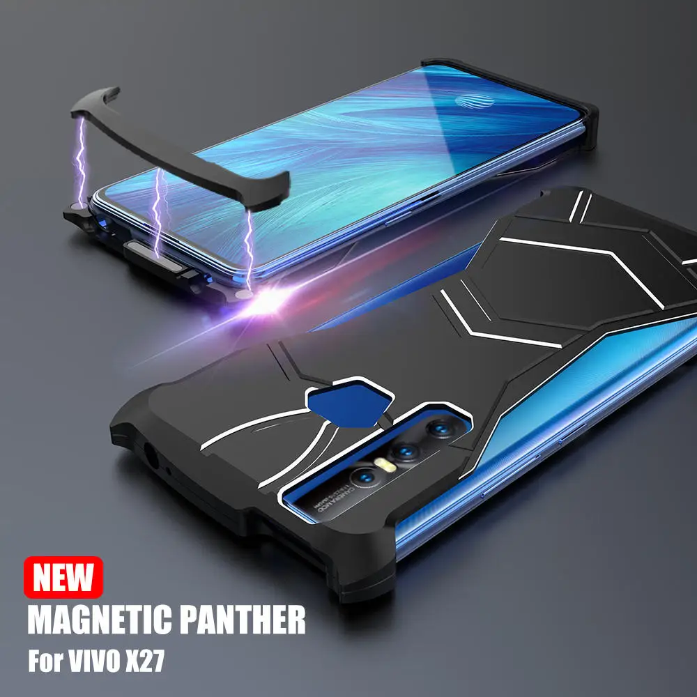 

R-JUST For VIVO X27 Case prevent scratches Magnet attraction Shockproof Armor Case For VIVO X27 Case Hard Metal