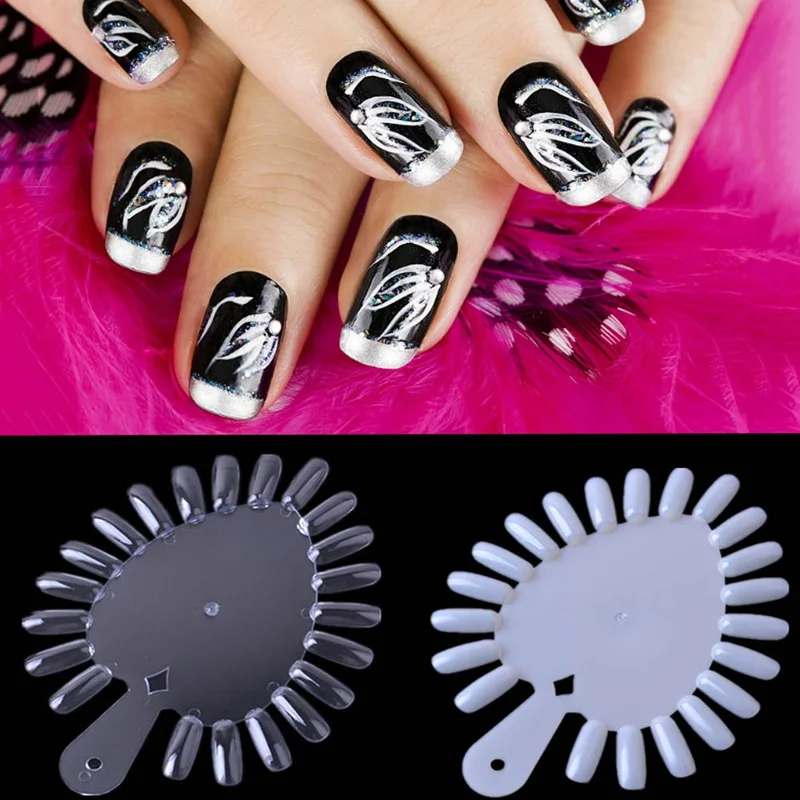 

1PC Nail Polish Color Card False Nail 21 Display Shelf Colors Chart Card Palette Varnish Nails Gel Practice Board Manicure Tools
